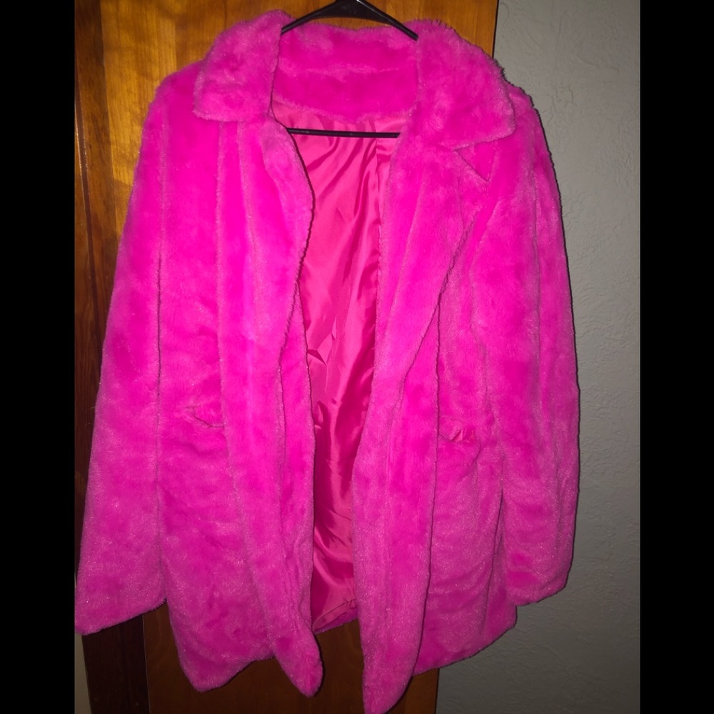 PINK fur coat